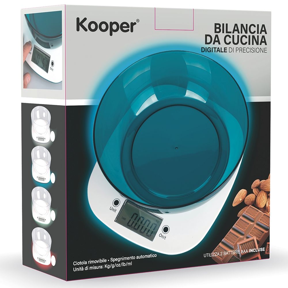 Bilancia da cucina digitale con ciotola 14 L5Kg Kooper