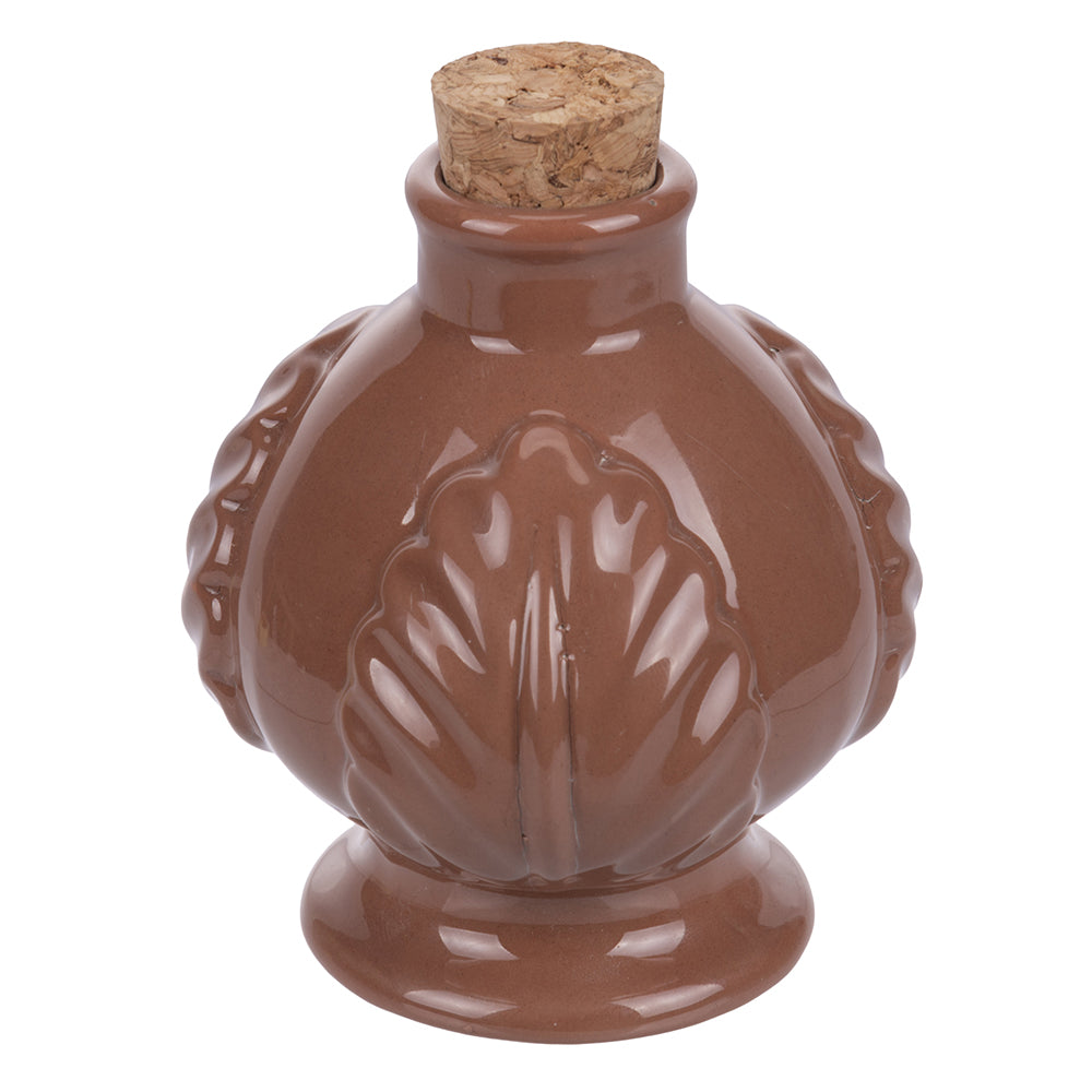 Mini oliera in ceramica 120 ml con tappo in sughero finitura lucida lavaggio a mano 4 colori terracotta indaco sabbia verde salvia