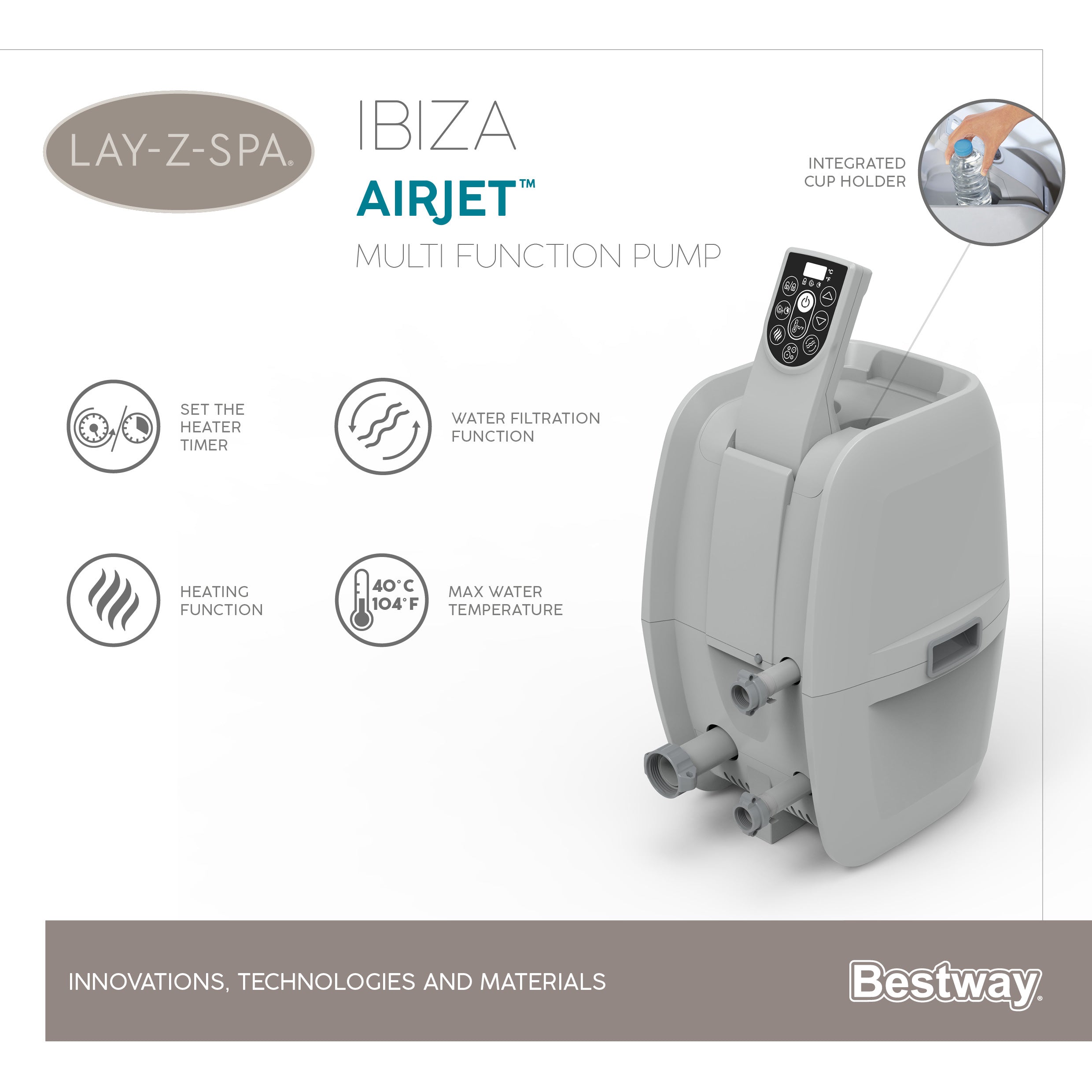 Piscina SPA idromassaggio Lay-Z-Spa Ibiza AirJet Bestway 60015