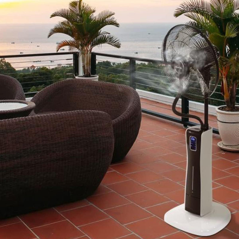 Ventilatore evaporativo digitale a 5 pale con ruote e serbatoio per acqua Nebula Fan Plus
