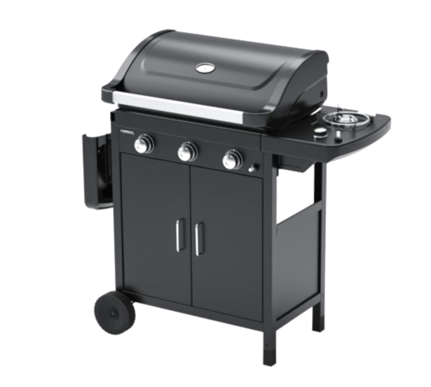 Barbecue a gas 3 bruciatori in acciaio fornello laterale e coperchio con termometro COMPACT 3LS