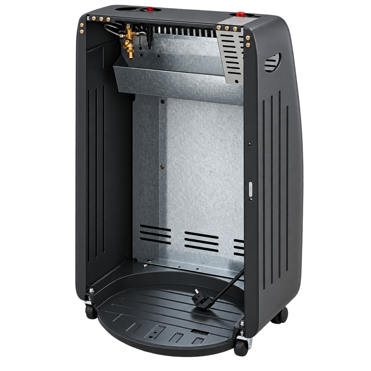 Stufa ibrida a gas GPL 4200W termoventilatore integrato 1500W con ruote