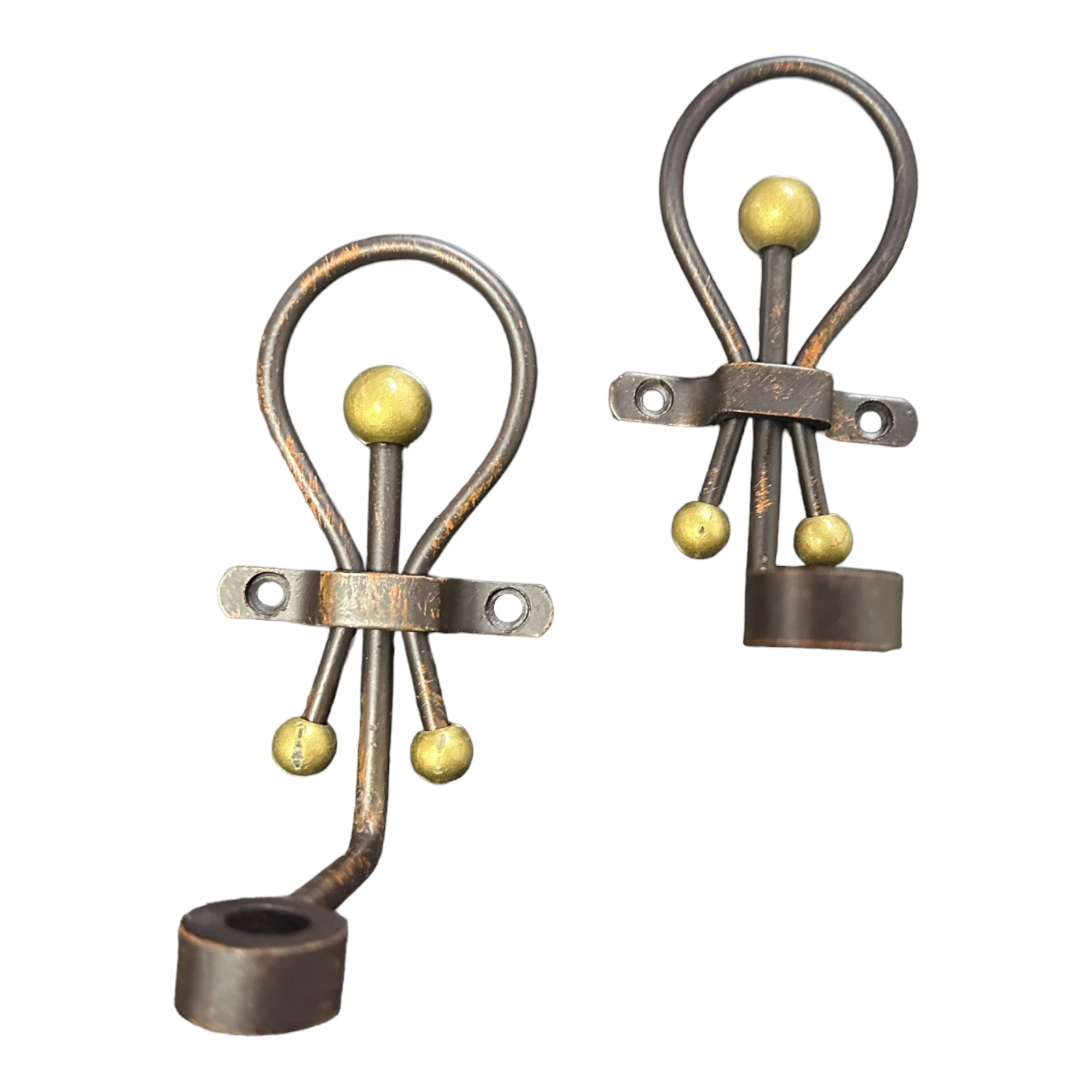 Mensola bagno in vetro temperato e ferro battuto lavorazione artigianale Golden Rust