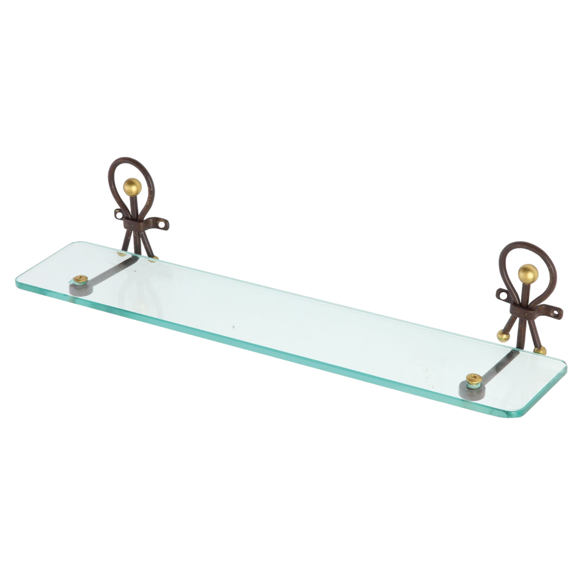 Mensola bagno in vetro temperato e ferro battuto lavorazione artigianale Golden Rust