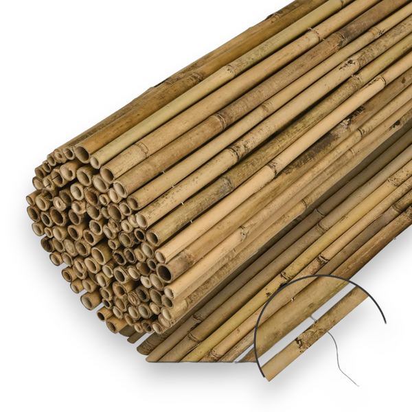 Arella frangivista ombreggiante in bamboo con filo metallico passante rotolo 150x300 cm