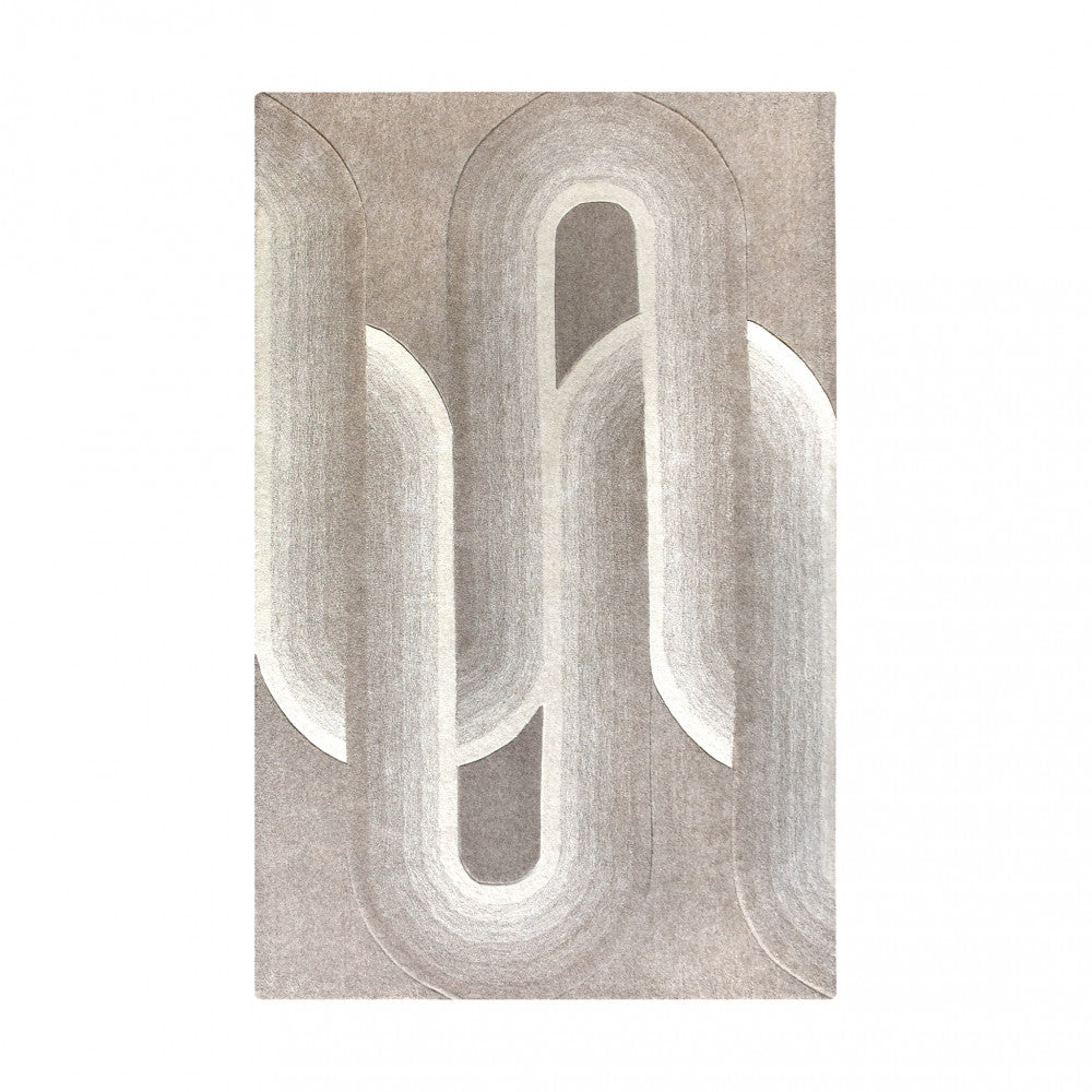 Tappeto da salone 160x230 cm in cotone e lana con decorazione geometrica moderna