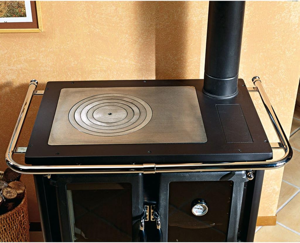 Cucina Stufa a legna con rivestimento in maiolica 7,2 kW Rosetta Liberty bordeaux