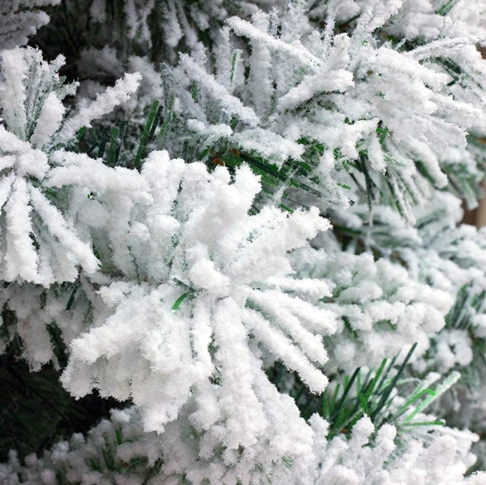 Albero di natale folto e luminoso effetto innevato realistico base in metallo Sestriere