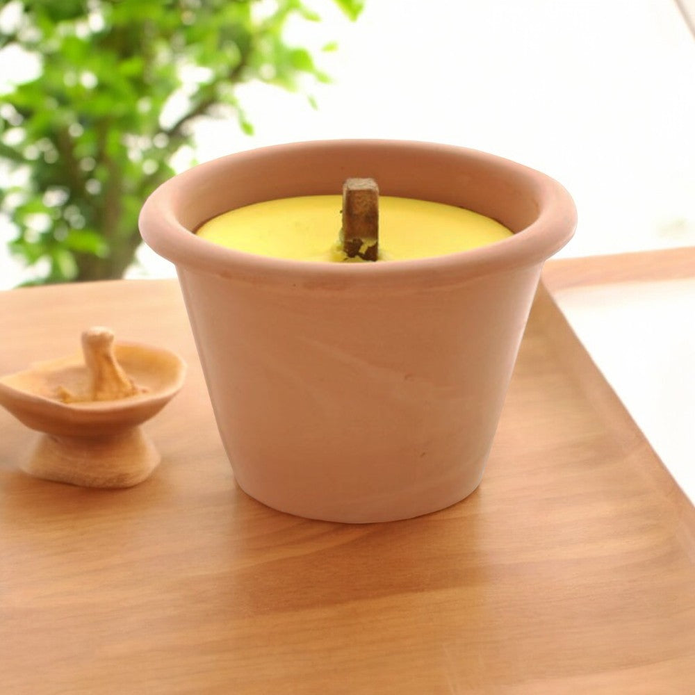 Fiaccola citronella antizanzare terracotta con diametro 11xH10 cm per esterno