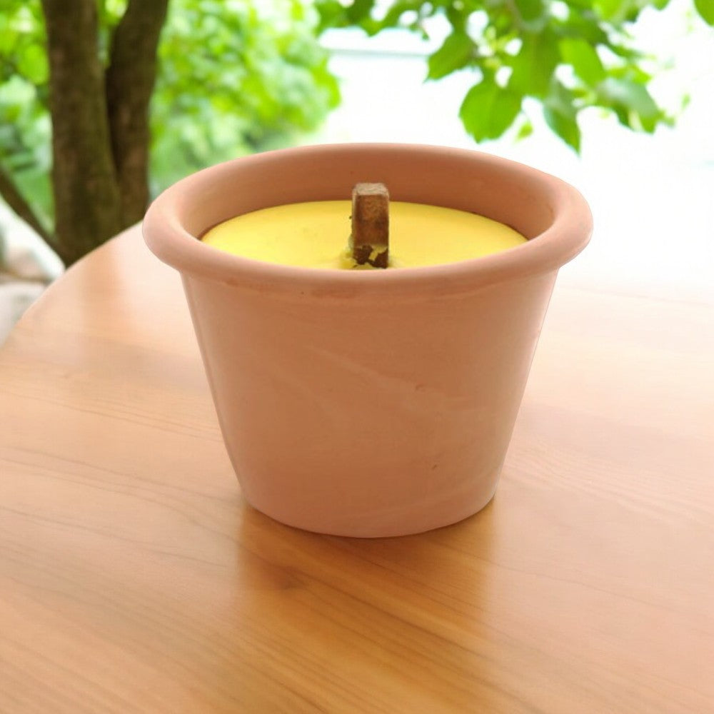 Fiaccola citronella antizanzare terracotta con diametro 11xH10 cm per esterno