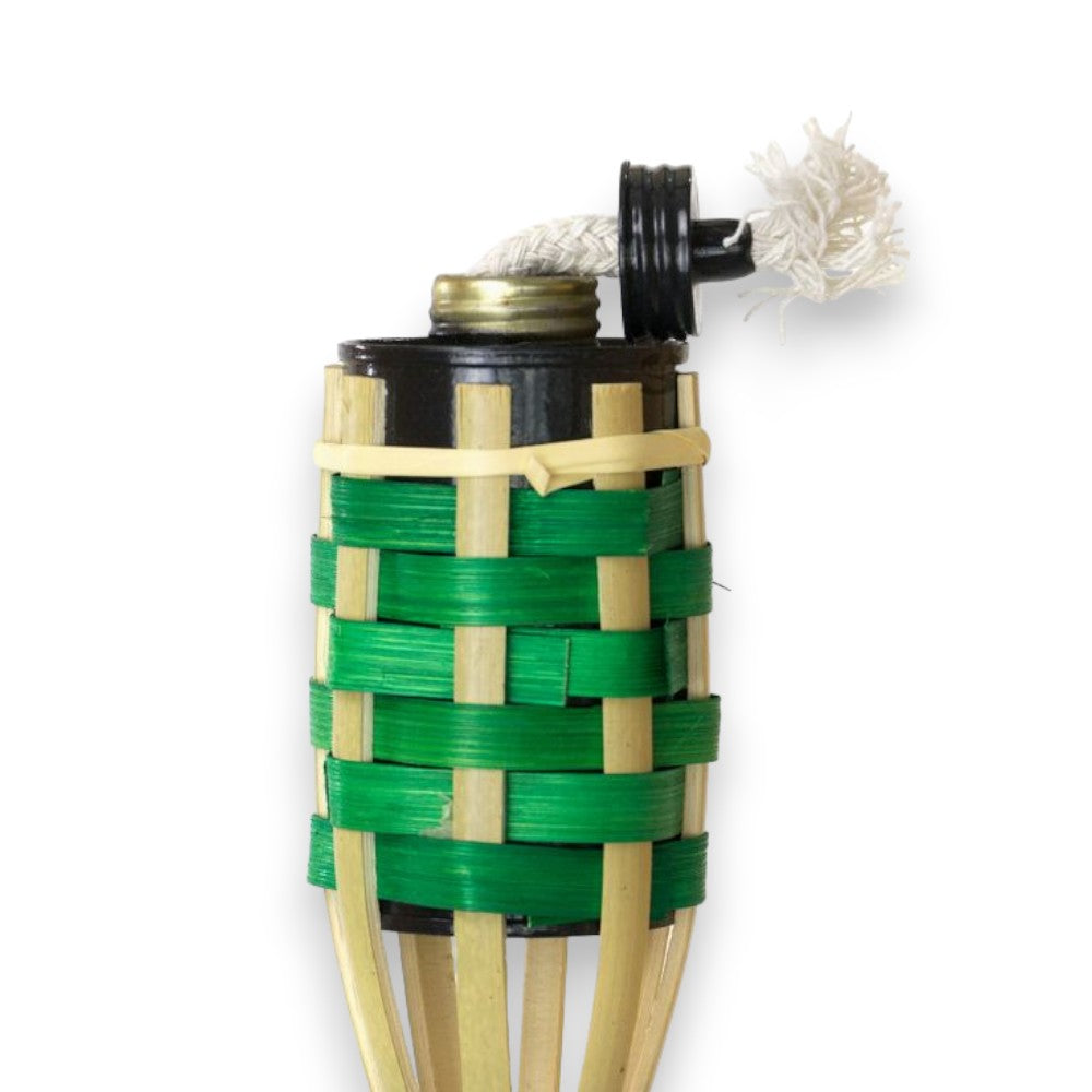 Torcia in bamboo antizanzare da tavolo con base di appoggio per esterno