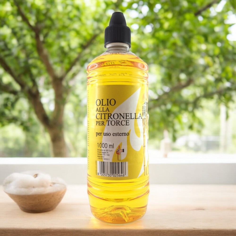 Olio per torce antizanzare con essenza citronella vegetale 1 lt