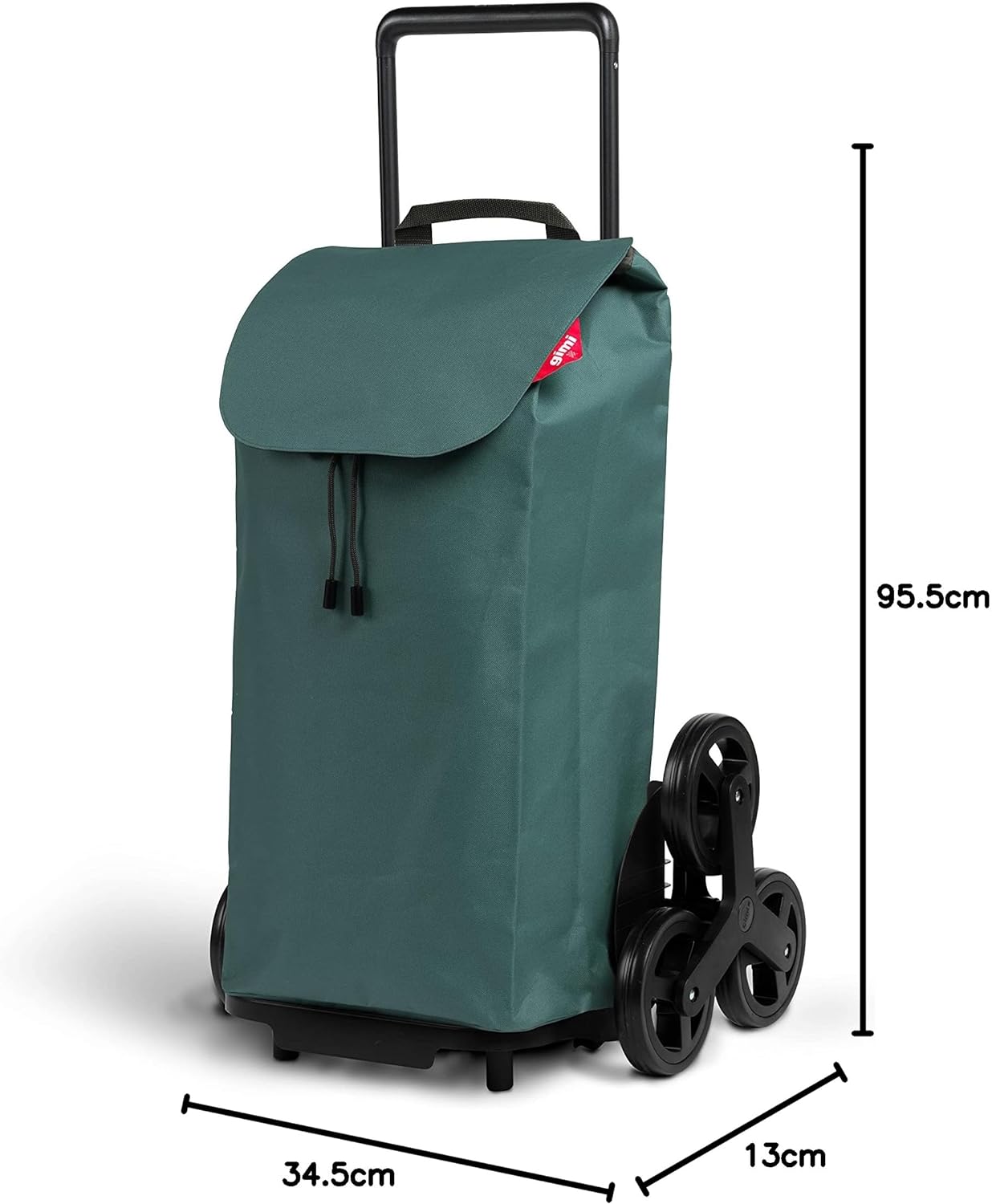 Carrello trolley portaspesa richiudibile 2in1 a 6 ruote saliscale con sacca antipioggia 52 Lt GIMI Tris