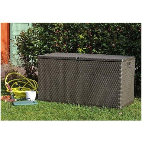 Baule cassapanca multiuso Garden Rattan resina 120x57x63 cm