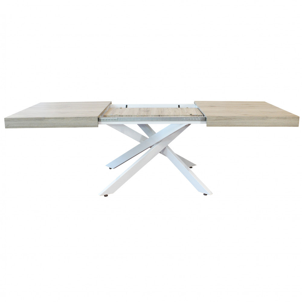 Tavolo allungabile con piano in mdf e struttura in metallo 90x160/240xH75 cm Danne