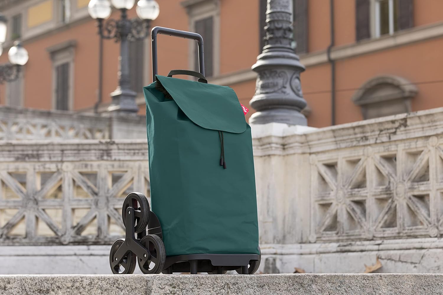 Carrello trolley portaspesa richiudibile 2in1 a 6 ruote saliscale con sacca antipioggia 52 Lt GIMI Tris