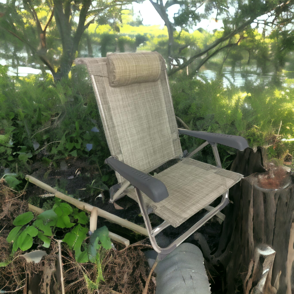 Poltrona sdraio pieghevole con struttura in alluminio e seduta in textilene con schienale regolabile Sun