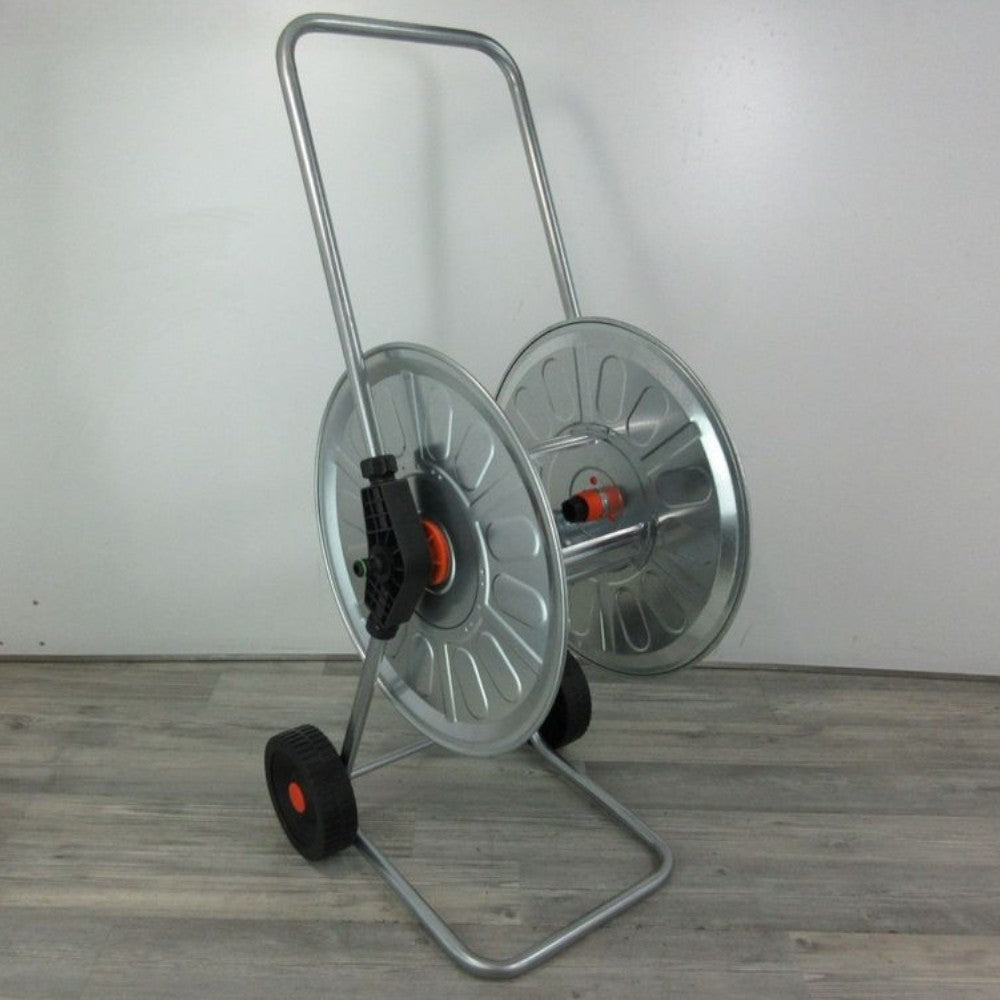 Carrello avvolgitubo da giardino in acciaio per tubi da 80 mt
