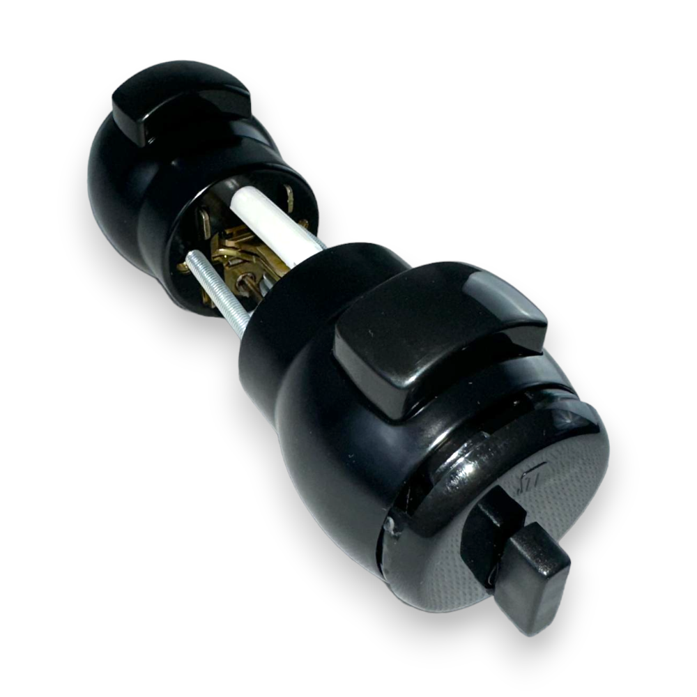 Serratura pomolo con tasto premi e apri per porta bagno con chiusura a blocco Meroni N12