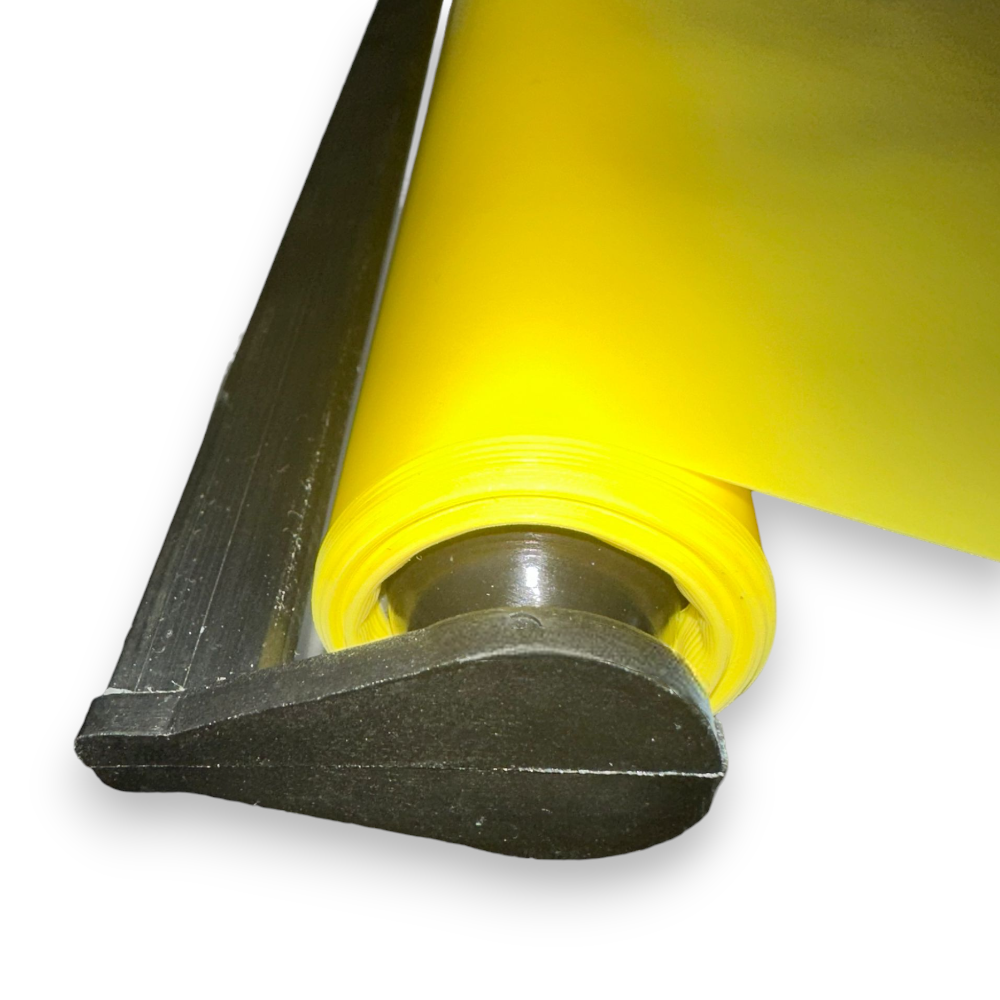 Telo copribucato plastificato impermeabile giallo rullo 5 metri con ganci da balcone esterno