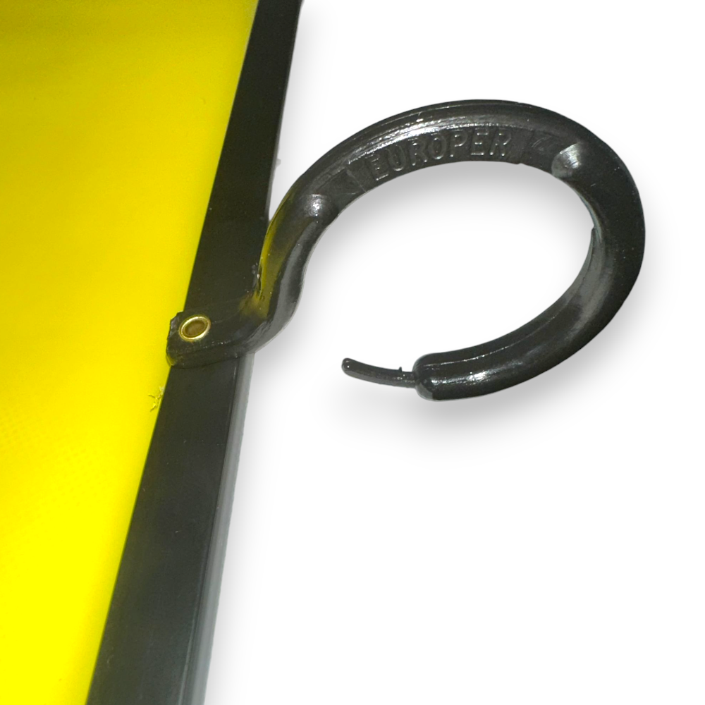 Telo copribucato plastificato impermeabile giallo rullo 5 metri con ganci da balcone esterno