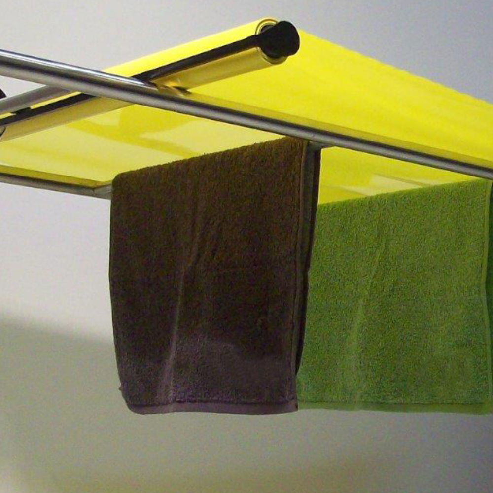 Telo copribucato plastificato impermeabile giallo rullo 5 metri con ganci da balcone esterno