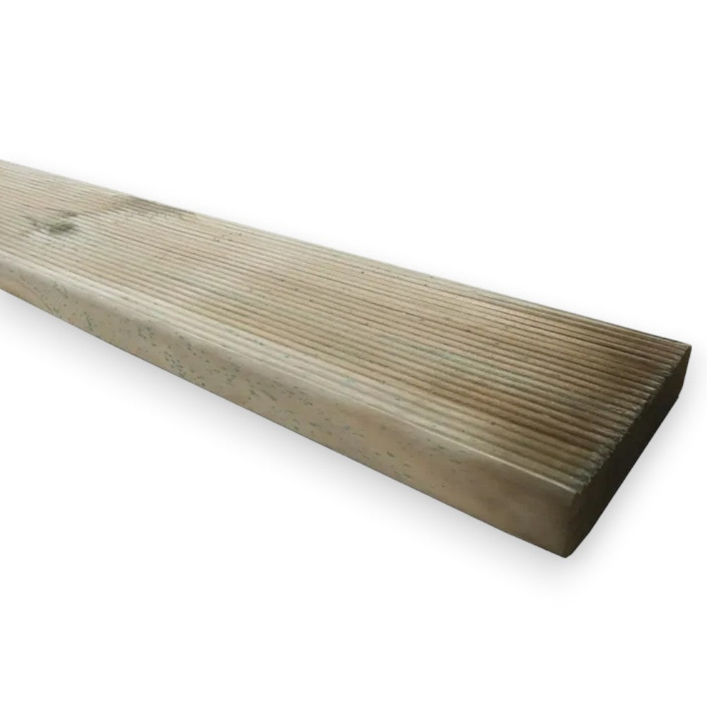 Listone zigrinato per pavimento da esterno in legno di pino impregnato 250x14,5x2,8 cm