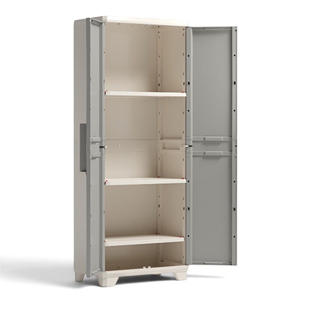 Armadio linear wood in resina tuttopiani lucchettabile con 2 ante e 3 ripiani Keter
