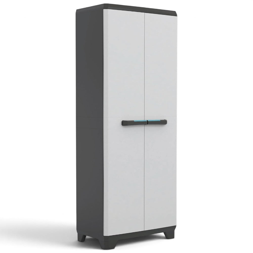 Armadio linear tuttopiani in resina resistente lucchettabile con 2 ante 3 ripiani regolabili e maniglia ergonomica soft touch KETER