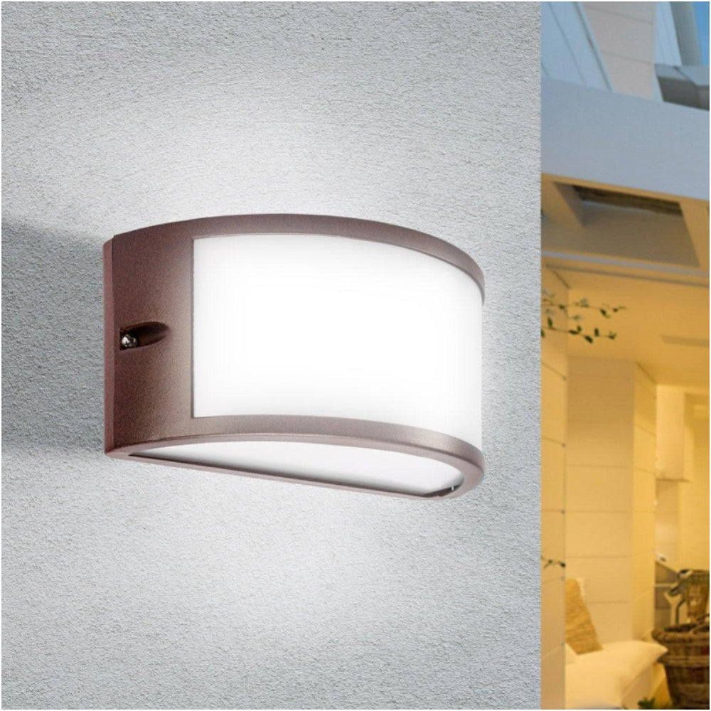 Applique plafoniera illuminazione esterna in alluminio e max 60W marrone