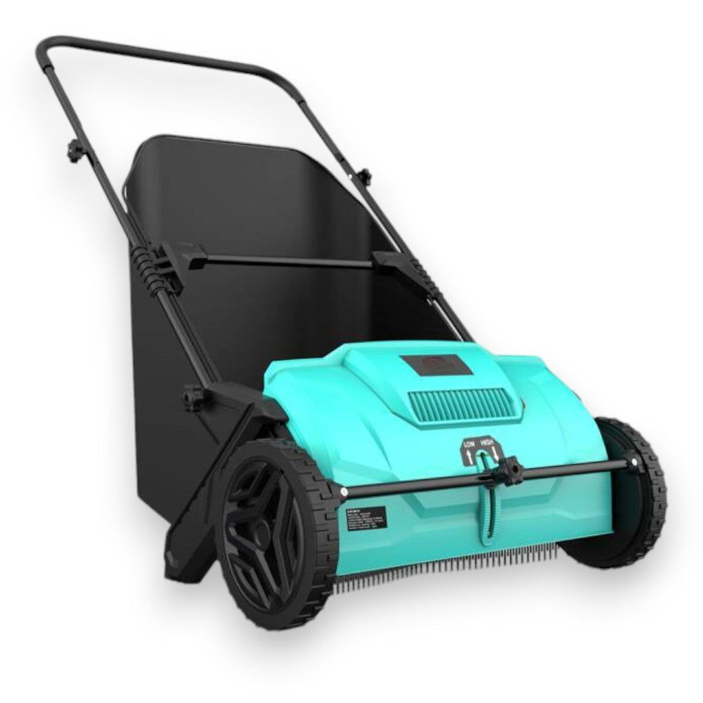 Arieggiatore spazzatrice raccoglitore di foglie a spinta con ruote per giardino con sacco removibile 100 lt