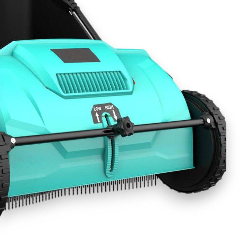 Arieggiatore spazzatrice raccoglitore di foglie a spinta con ruote per giardino con sacco removibile 100 lt