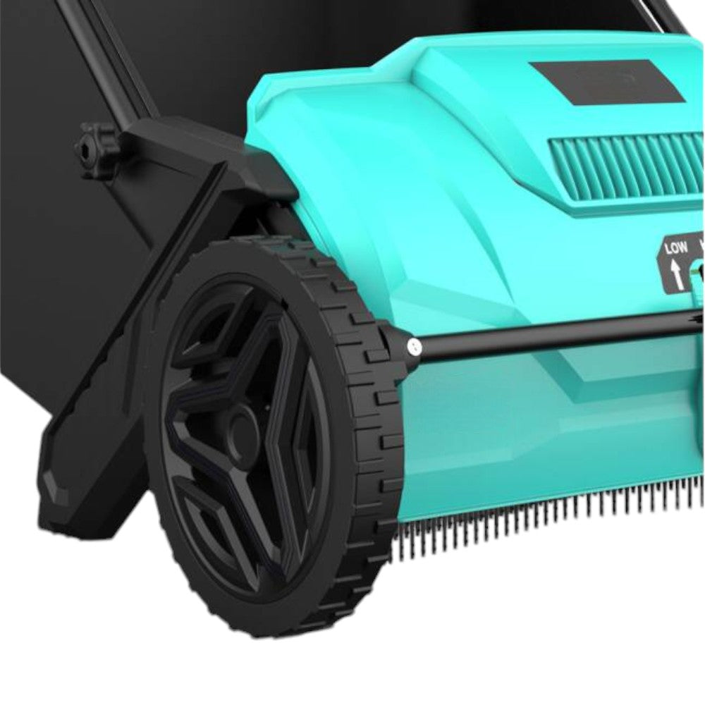 Arieggiatore spazzatrice raccoglitore di foglie a spinta con ruote per giardino con sacco removibile 100 lt