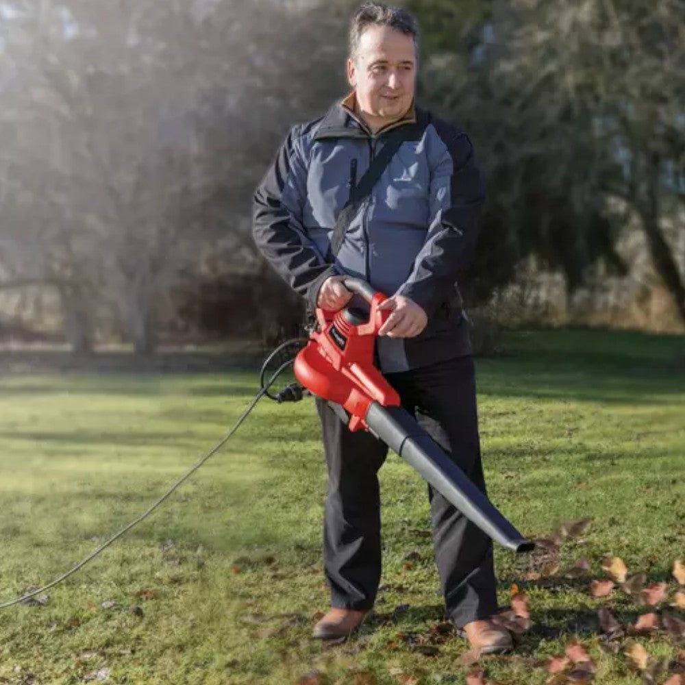Aspiratore soffiatore elettrico per prato con sacco di raccolta 3000W