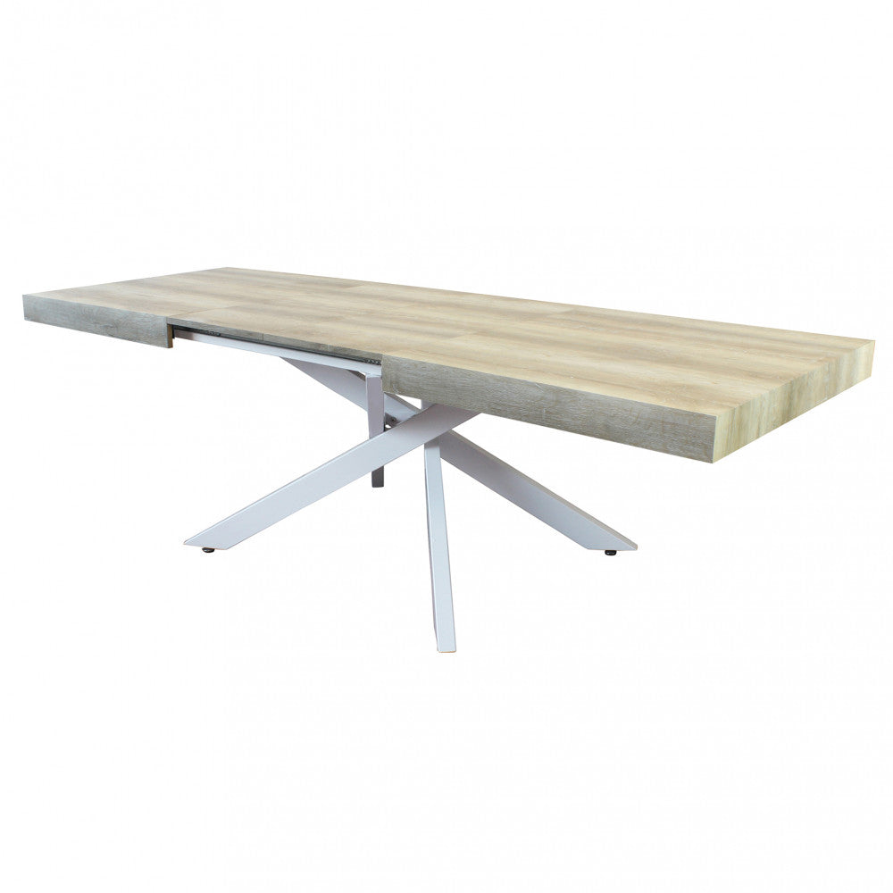 Tavolo allungabile con piano in mdf e struttura in metallo 90x160/240xH75 cm Danne