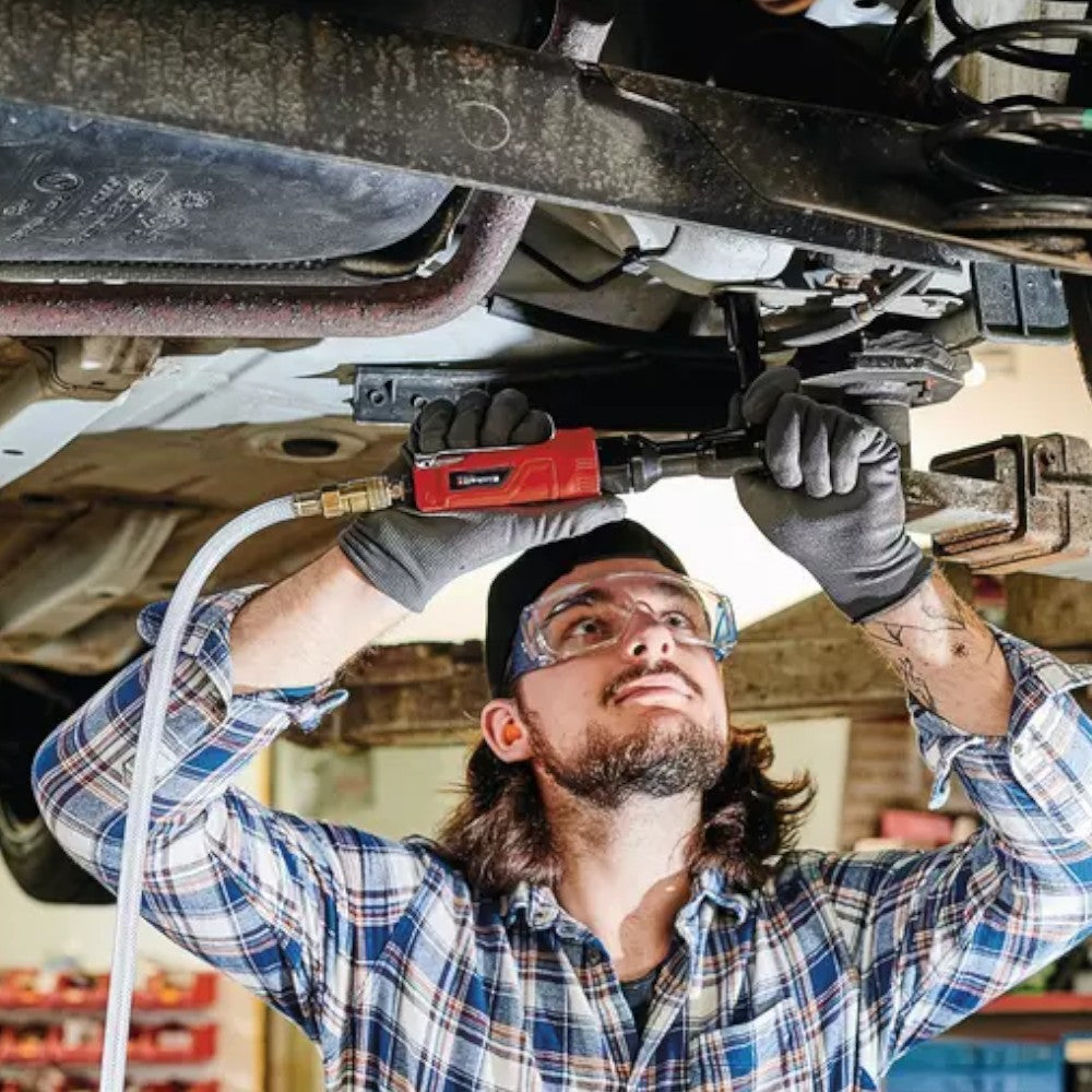 Avvitatore pneumatico con accessori e impugnatura gommata antiscivolo