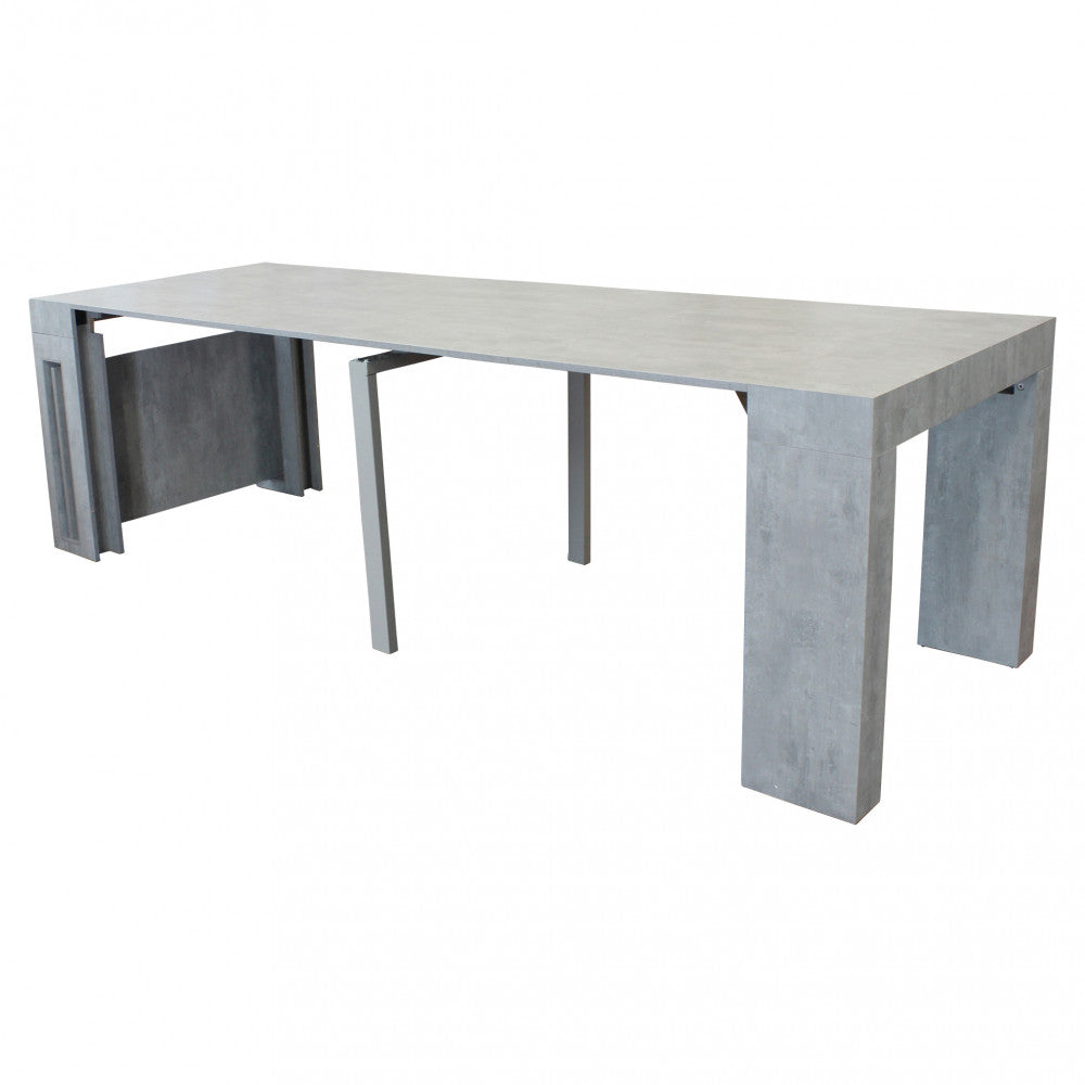 Tavolo consolle allungabile salvaspazio in mdf con struttura in metallo 90x45/300xH75 cm Napoca