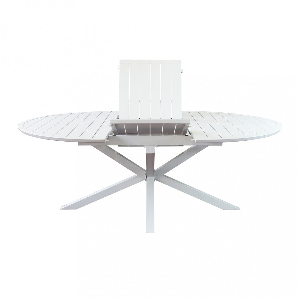 Tavolo in alluminio rotondo allungabile bianco con diametro 150x150xH75 cm Camet