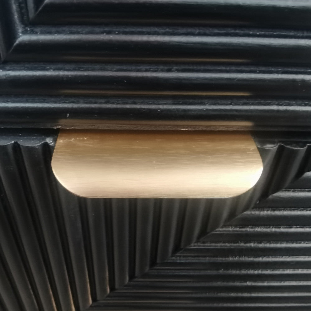 Mobiletto comodino in legno con due cassetti design compatto 34x25xH43,5 cm Claiton