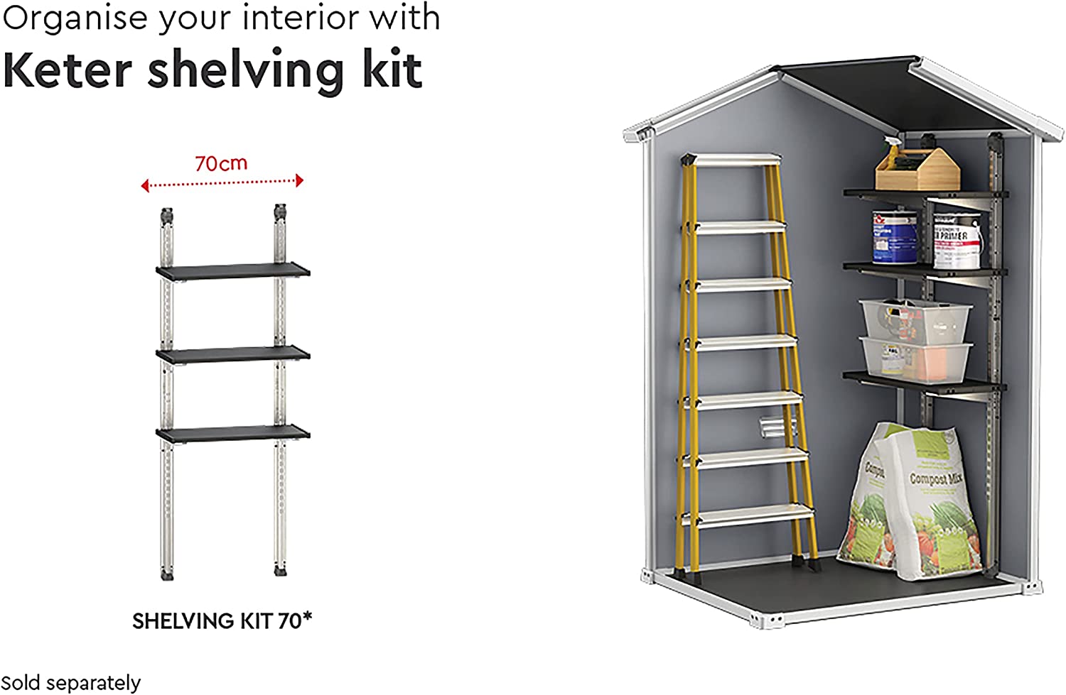 Garden Cottage casetta 130x95xh200 cm rimessa da giardino in resina  Keter Manor P94