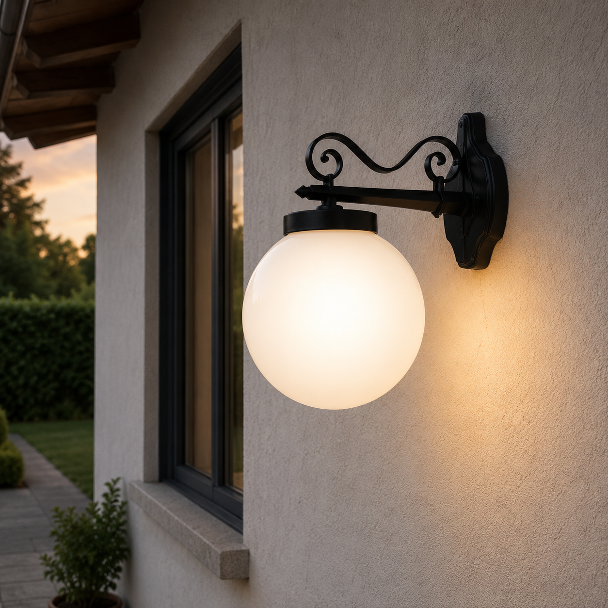 Lanterna con braccio superiore a sfera 100w IP44 29xH38.3 cm