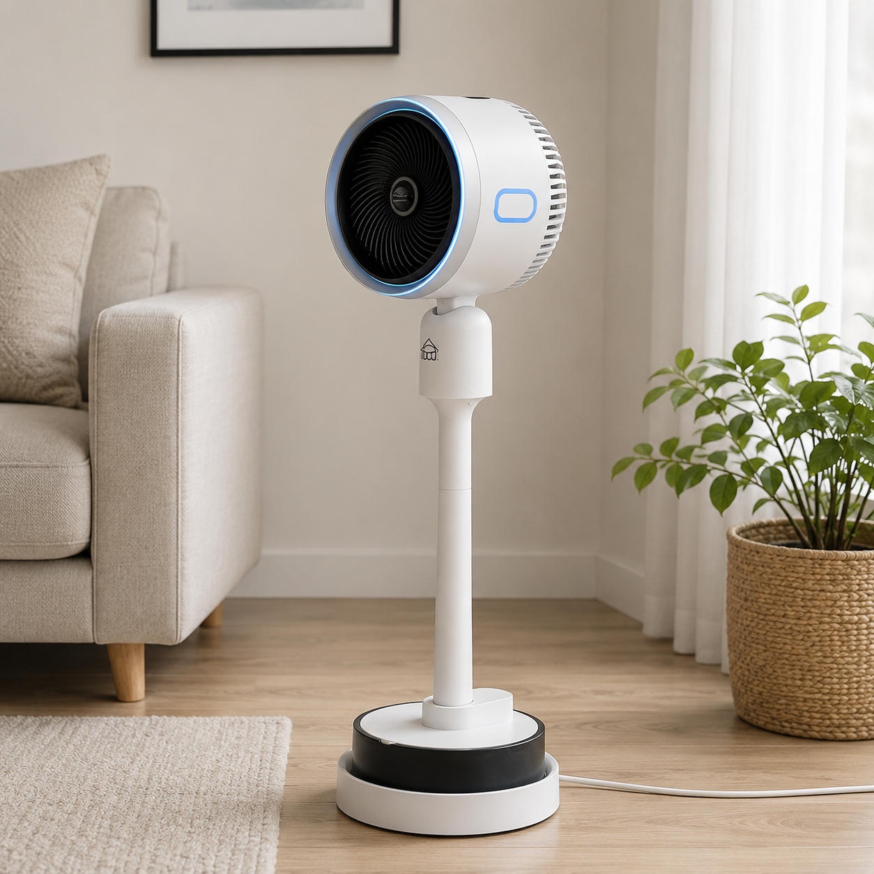 Ventilatore a piantana 50 W funzionamento caldo freddo con nebulizzatore 3 in 1