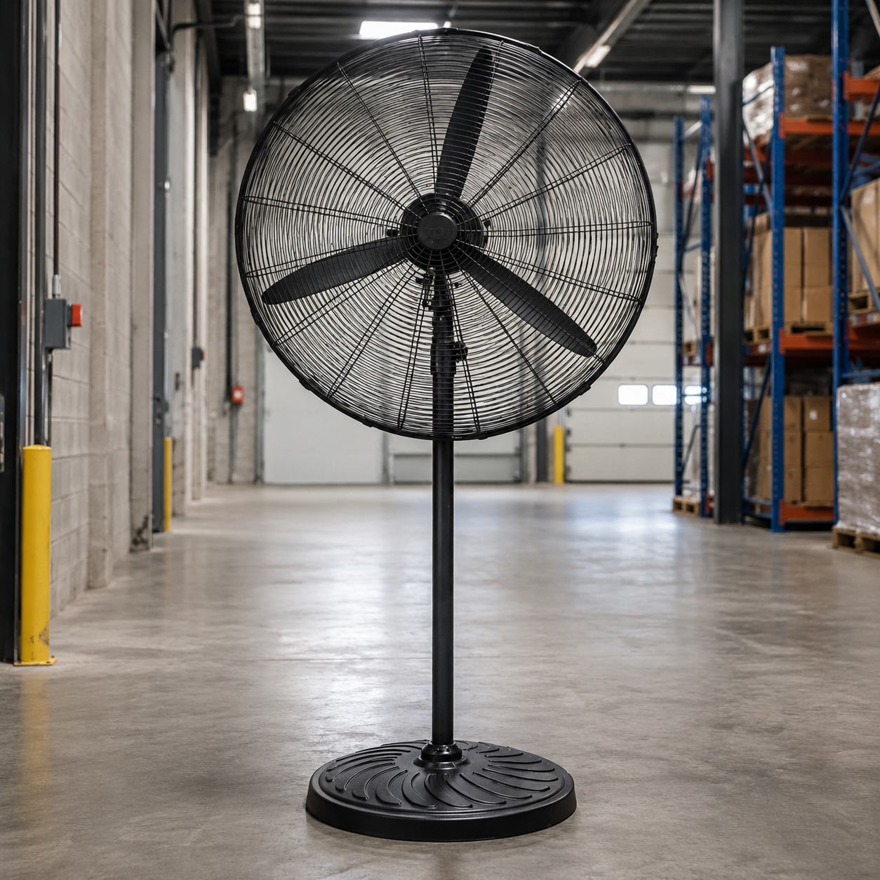 Mega ventilatore grande Ø66 cm industriale 130W turbo con 3 pale in metallo e altezza regolabile