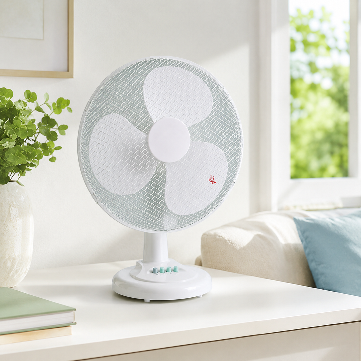 Ventilatore 3 velocità da tavolo con pale 40 cm potenza 45w oscillante e orientabile