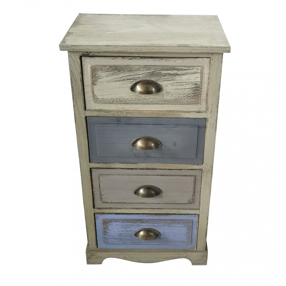 Mobiletto in legno con quattro cassetti ideale per interno 40x29xH72 cm