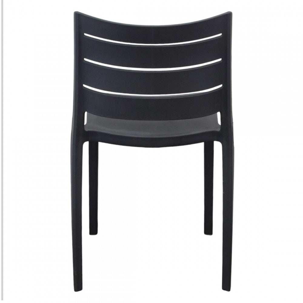 Sedia impilabile da esterno giardino in resina senza braccioli con schienale effetto doghe