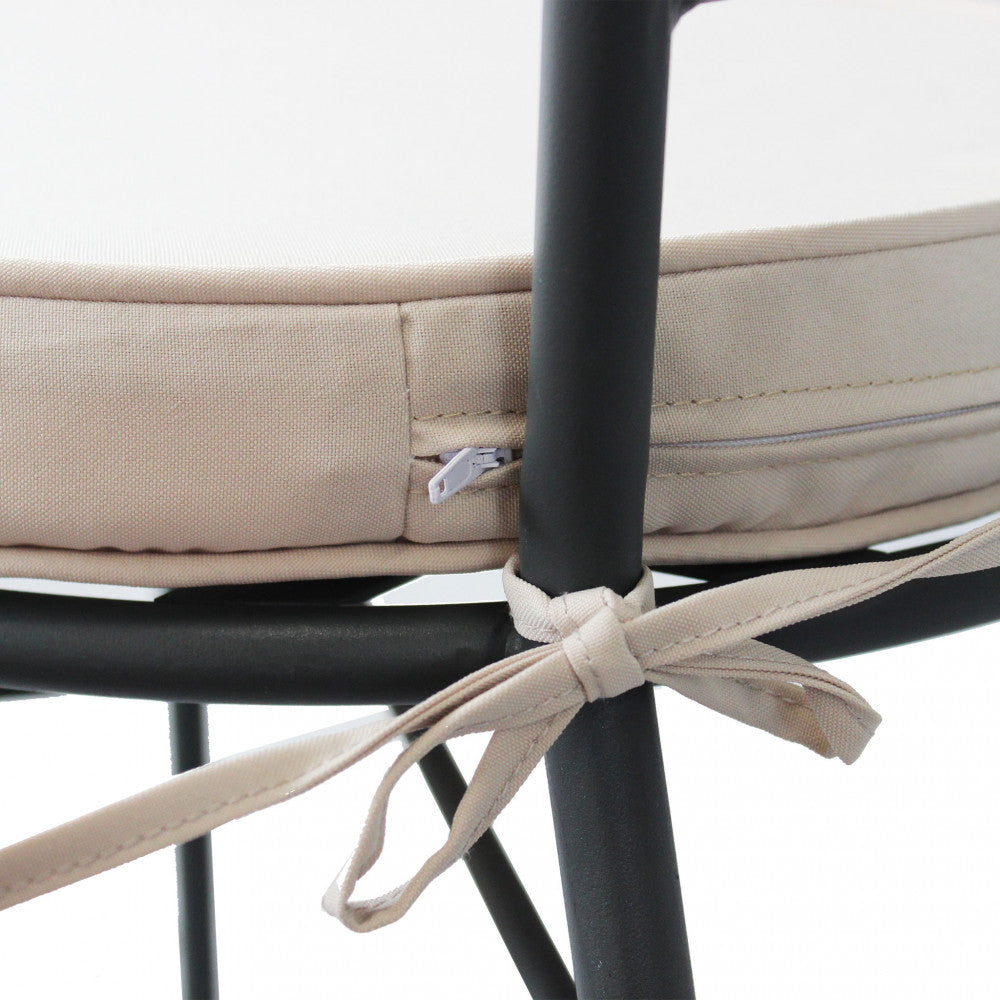 Poltrona sedia in ferro con cuscino morbido ed elegante 53x51xH90 cm da esterno