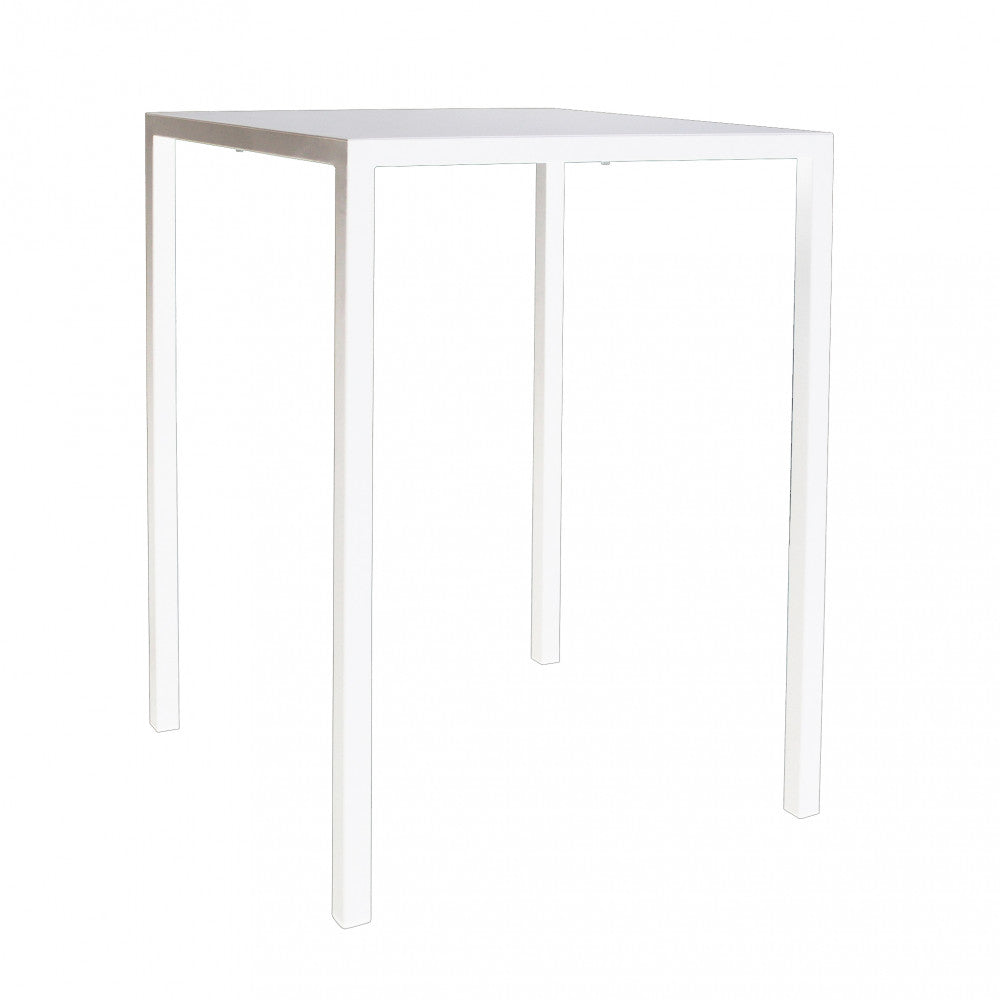 Tavolo quadrato in metallo bianco autolivellante fisso 80x80xH110 cm