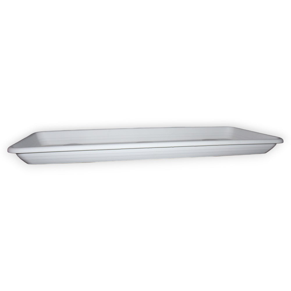 Sottovaso rettangolare 95 cm in resina bianca resistente moderno da giardino