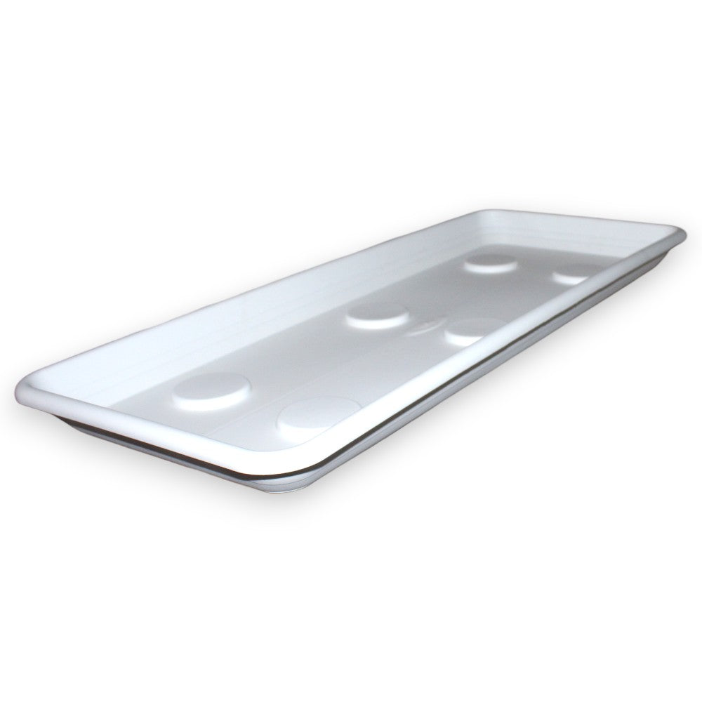 Sottovaso rettangolare 95 cm in resina bianca resistente moderno da giardino